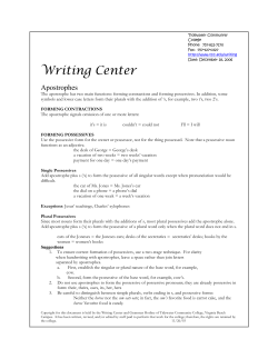 Apostrophes - Tidewater Community College
