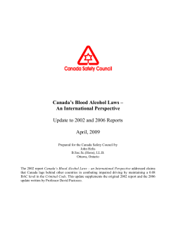 Canada`s Blood Alcohol Laws &ndash; An International Perspective