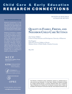 Quality in Family, Friend, and Neighbor Child Care Settings