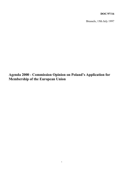 Agenda 2000 - Commission Opinion on Poland`s
