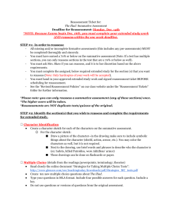 Reassessment Ticket for: The Iliad​Summative Assessment