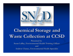Chemical Storage and Waste Collection at CCSD