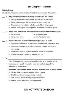 8th Chapter 11 Exam DO NOT WRITE ON EXAM