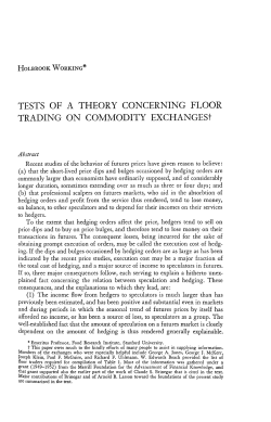TESTS OF A THEORY CONCERNING FLOOR TRADING ON