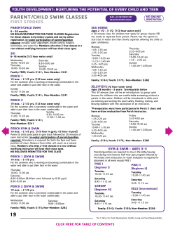 Aquatics section of program guide for registration info