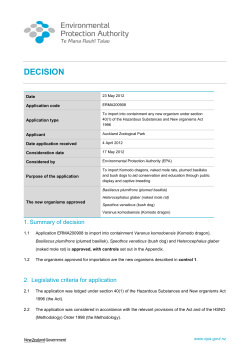 decision - Environmental Protection Authority