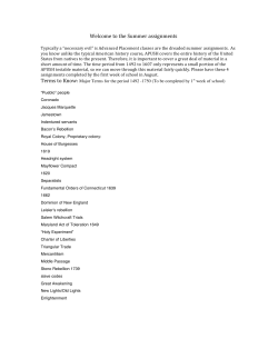 Summer 2014 Assignment