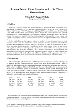 Lorain Puerto Rican Spanish and `r` in Three Generations