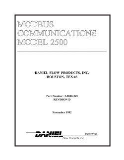 MODBUS COMMUNICATIONS MODEL 2500