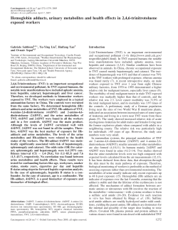 Hemoglobin adducts, urinary metabolites and health effects in 2,4,6