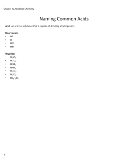 Naming Common Acids
