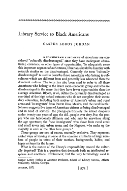 Library Service to Black Americans