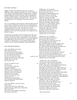 MATTHEW ARNOLD Matthew Arnold (1822