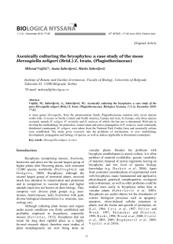 ! Axenically culturing the bryophytes: a case study of the moss