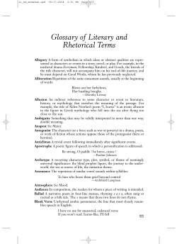 Glossary of Literary and Rhetorical Terms