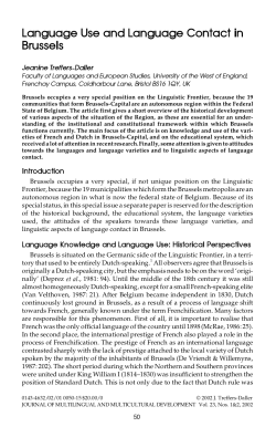 Language Use and Language Contact in Brussels