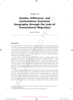 Gender, Difference, and Contestation: Economic Geography through