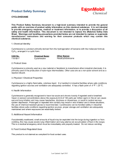 Product Safety - ExxonMobil Chemical