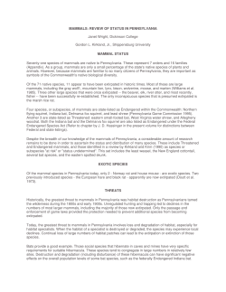 mammals: review of status in pennsylvania