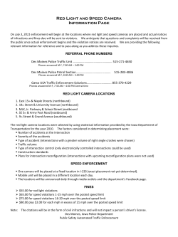 Red Light and Speed Camera Information Page
