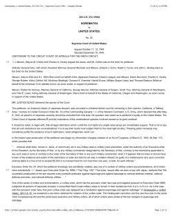 Korematsu v. United States, 323 US 214