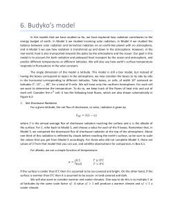 6. Budyko`s model - UW Atmospheric Sciences