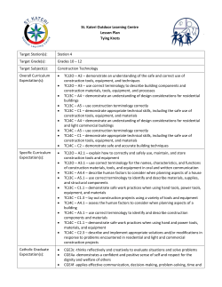 St. Kateri Outdoor Learning Centre Lesson Plan Tying Knots Target
