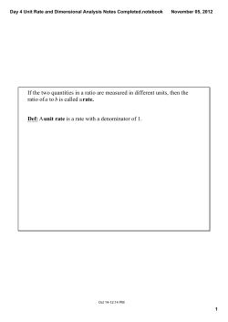 Day 4 Unit Rate and Dimensional Analysis Notes Completed.notebook