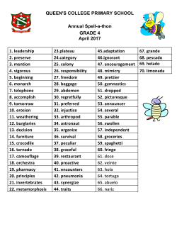 GRADE FOUR SPELLATHON WORDS