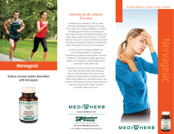 Nervagesic &ndash; Healthy Nervous System Tissue