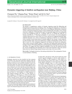 Dynamic triggering of shallow earthquakes near Beijing, China