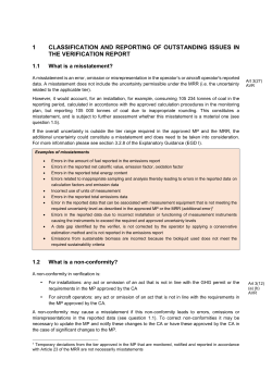 1 classification and reporting of outstanding issues in the verification