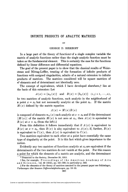 infinite products of analytic matrices
