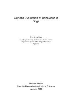 Genetic Evaluation of Behaviour in Dogs - Epsilon Open Archive