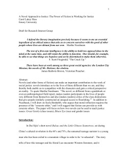 1 A Novel Approach to Justice: The Power of Fiction in Working for