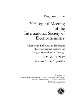 Full Program - 20th Topical Meeting of the International Society of