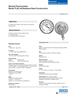 WIKA Model TI.20 Bimetal Thermometer data sheet