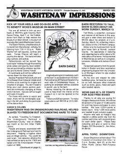 March - Washtenaw County Historical Society Impressions Digital