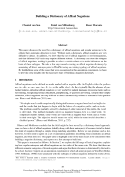 Building a Dictionary of Affixal Negations
