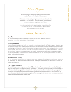 Fitness Program - Cal-a-Vie