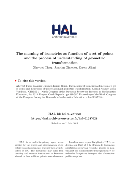 The meaning of isometries as function of a set of points and the