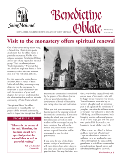 Benedictine Oblate - Winter 2013