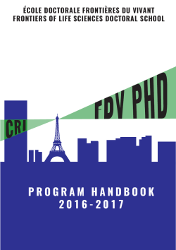 &eacute;cole doctorale fronti&egrave;res du vivant frontiers of life sciences doctoral
