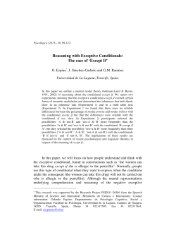 Reasoning with Exceptive Conditionals: The case of `Except If`