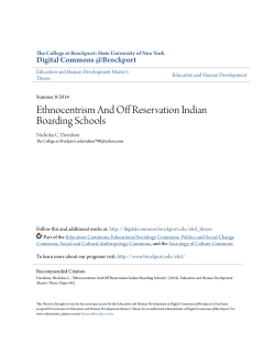 Ethnocentrism And Off Reservation Indian Boarding Schools