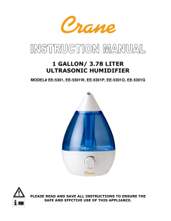 1 GALLON/ 3.78 LITER ULTRASONIC HUMIDIFIER