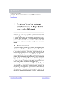 1 Social and linguistic setting of alliterative verse in - Beck-Shop
