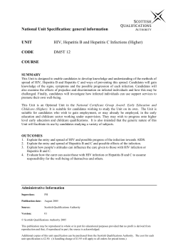 DM5T 12 - HIV, Hepatitis B and Hepatitis C Infections