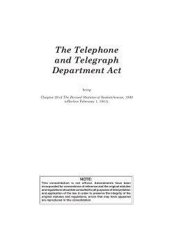 The Telephone and Telegraph Department Act