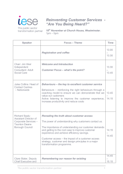 Reinventing Customer Services - iESE local government and public